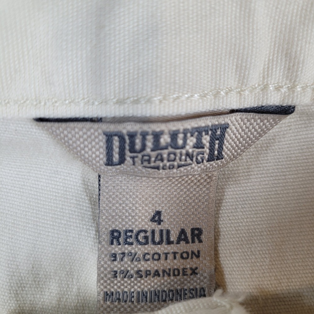 Duluth Wide Leg Capri Pants Women's 4 Cream Cotton Carpenter Utility - Picture 2 of 10